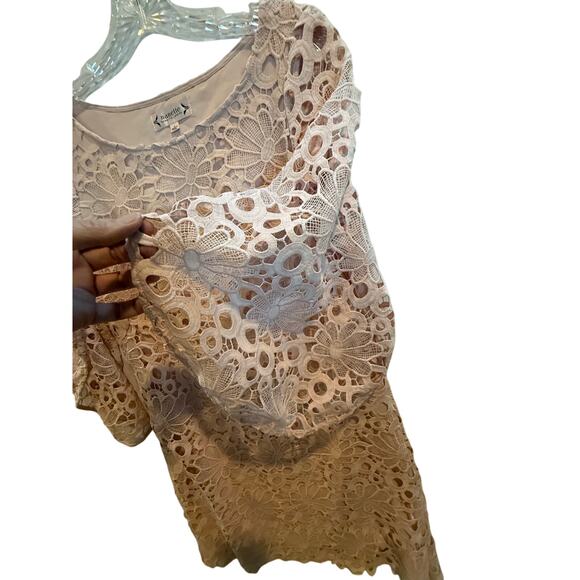 Nanette Lepore Women's size 2 Pink Dress Eyelet Lace Embroidered Lined Cocktail - Picture 5 of 14